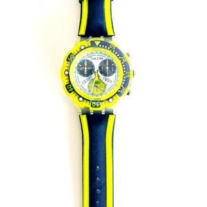 NEW vintage Swatch Aqua Chrono Fluosite